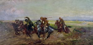 Lanceros Polacos atacando a Rusos, 1920 de Leonard Winterowski